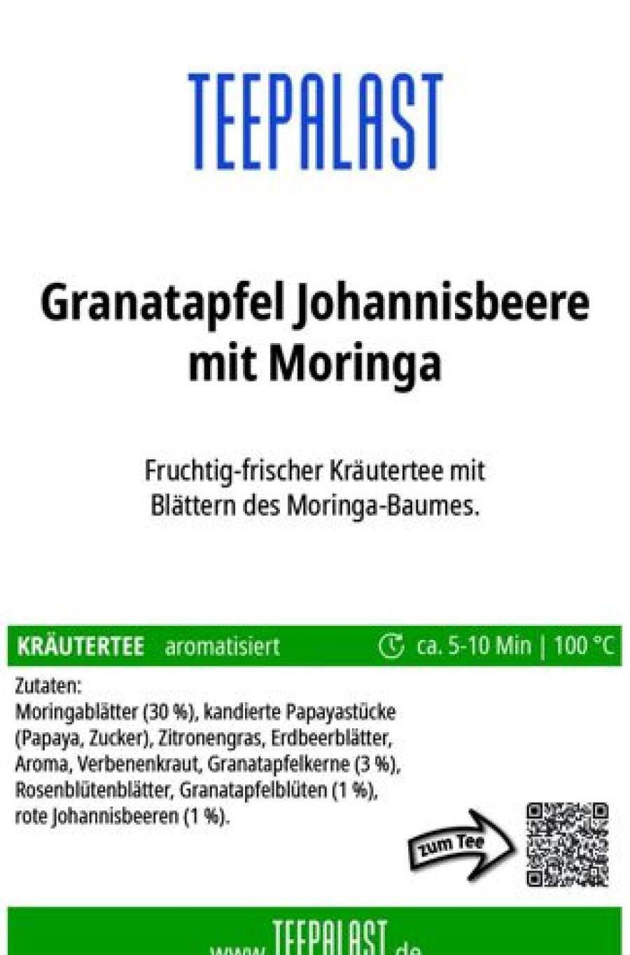 Krautertee | Teepalast Granatapfel Johannisbeere Mit Moringa