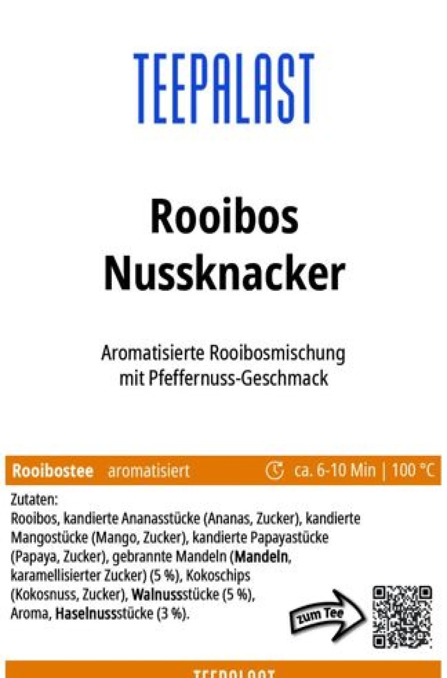 Weihnachtstee | Teepalast Rooibos Nussknacker