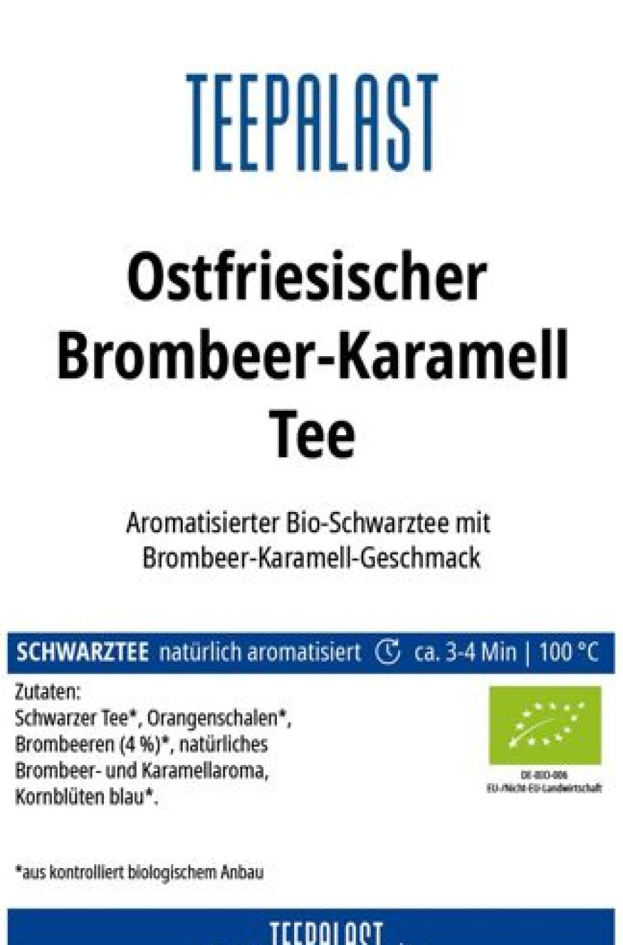 Schwarzer Tee | Teepalast Ostfriesischer Brombeer-Karamell Tee Bio