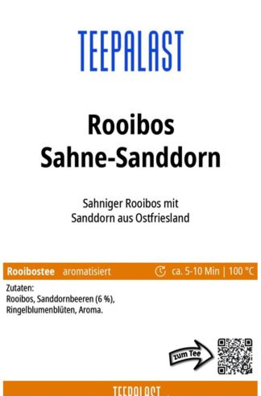 Rooibos Tee | Teepalast Rooibos Sanddorn-Sahne