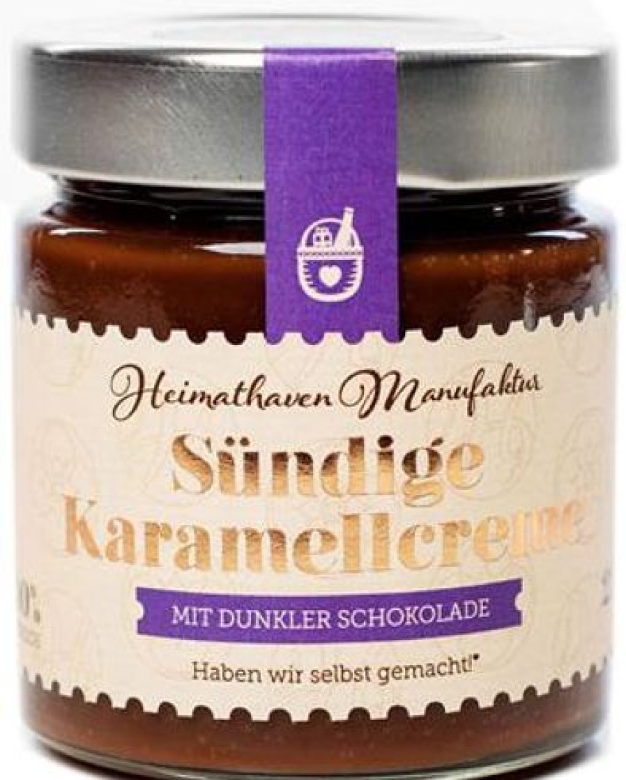 Konfituren Und Co. | Heimathaven Sndige Karamellcreme Mit Dunkler Schokolade 225 G