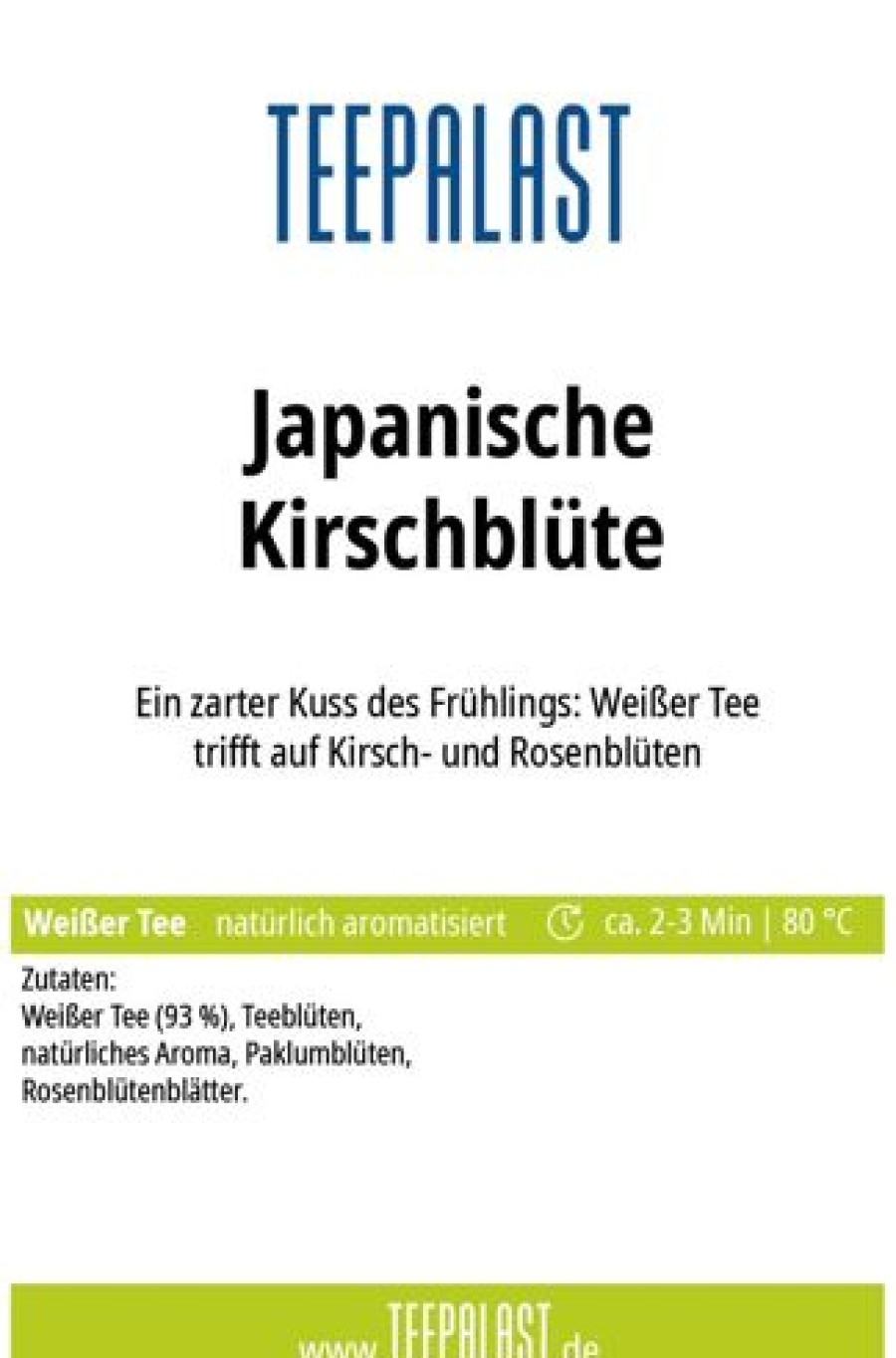 Weiser Tee | Teepalast Japanische Kirschblte