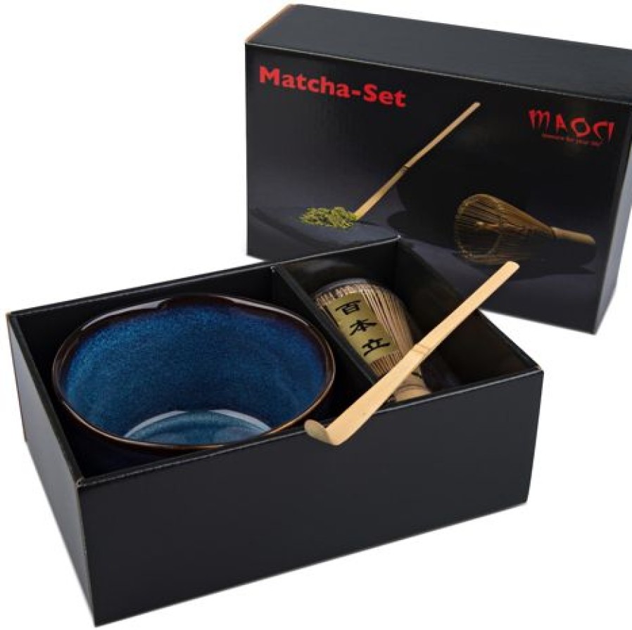 Matcha | Maoci Matcha-Set Dreiteilig Blau-Bronze