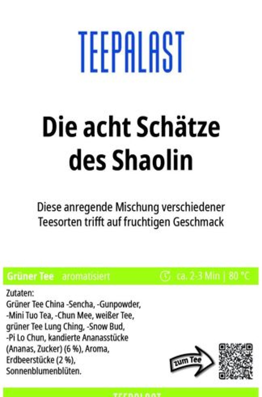 Gruner Tee | Teepalast Die Acht Schtze Des Shaolin