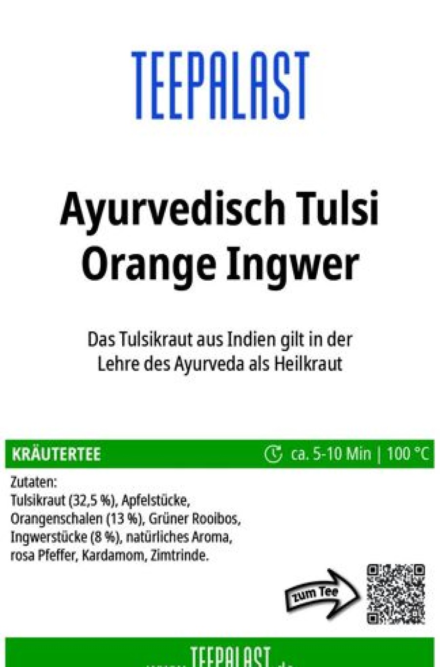 Wellness Tee | Teepalast Ayurvedisch Tulsi Orange Ingwer